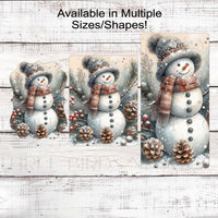 Snowman Wreath Sign - Winter Wonderland - Rustic Christmas