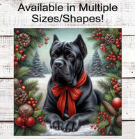 
              Cane Corso Mastiff Dog Christmas Wreath Signs - Winter Welcome Sign - Dog Wreath Signs
            