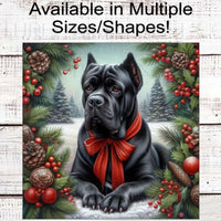 Cane Corso Mastiff Dog Christmas Wreath Signs - Winter Welcome Sign - Dog Wreath Signs