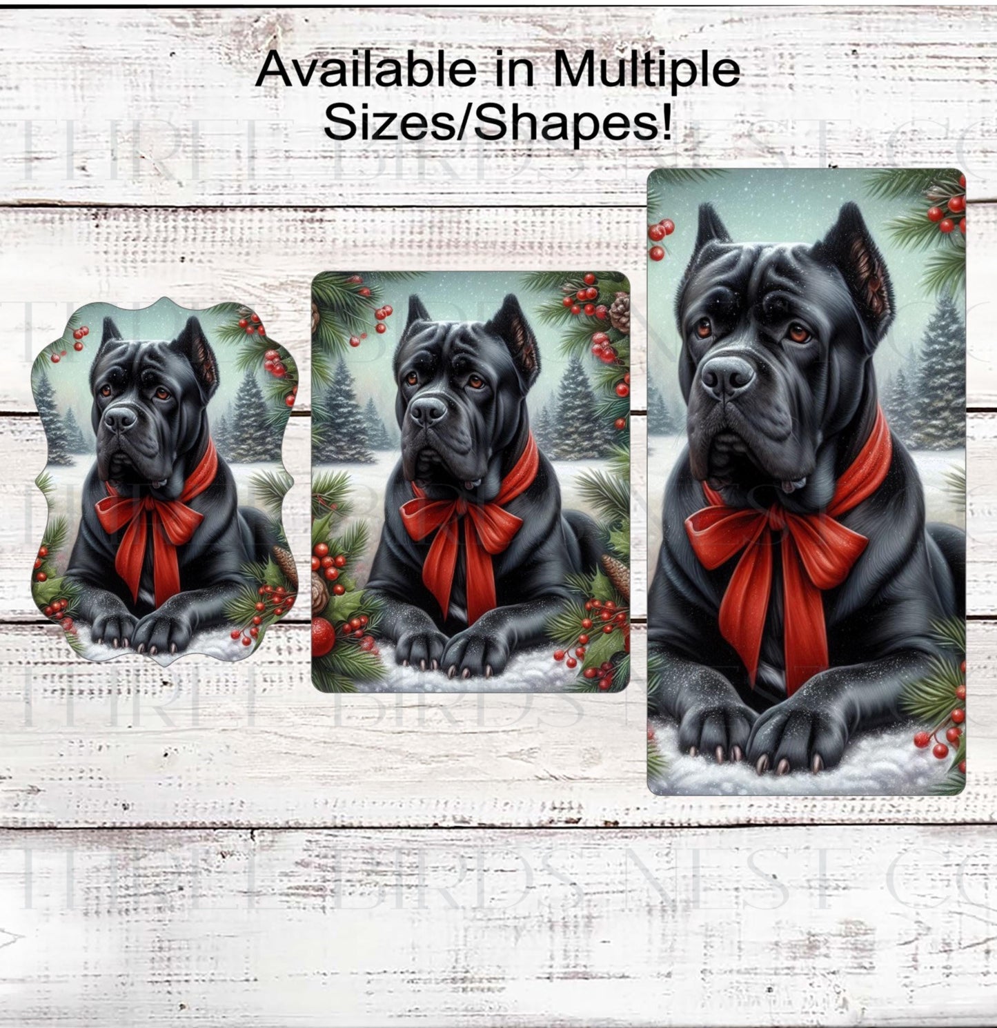 Cane Corso Mastiff Dog Christmas Wreath Signs - Winter Welcome Sign - Dog Wreath Signs