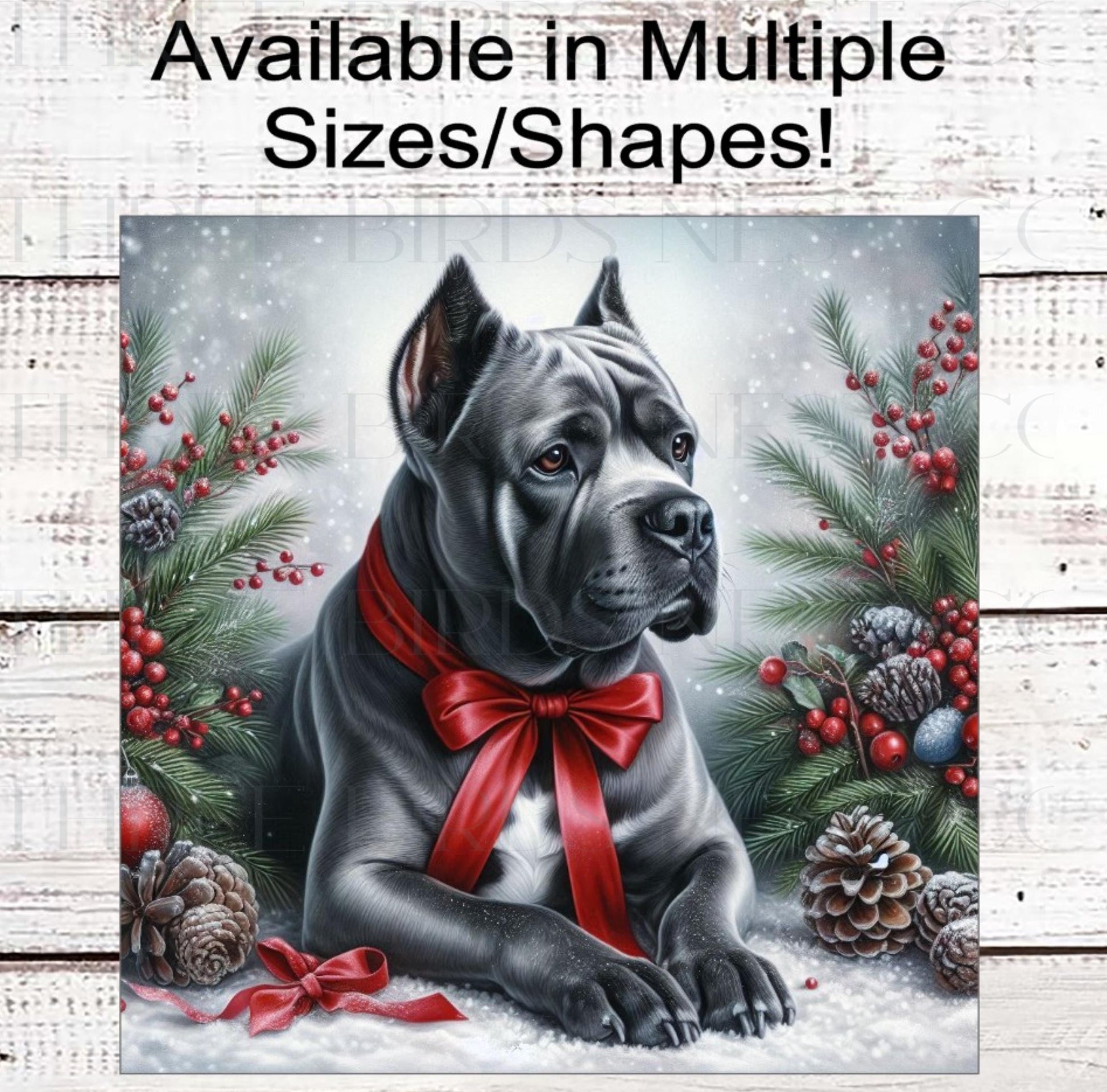 Cane Corso Mastiff Dog Christmas Wreath Signs - Winter Welcome Sign - Dog Wreath Signs