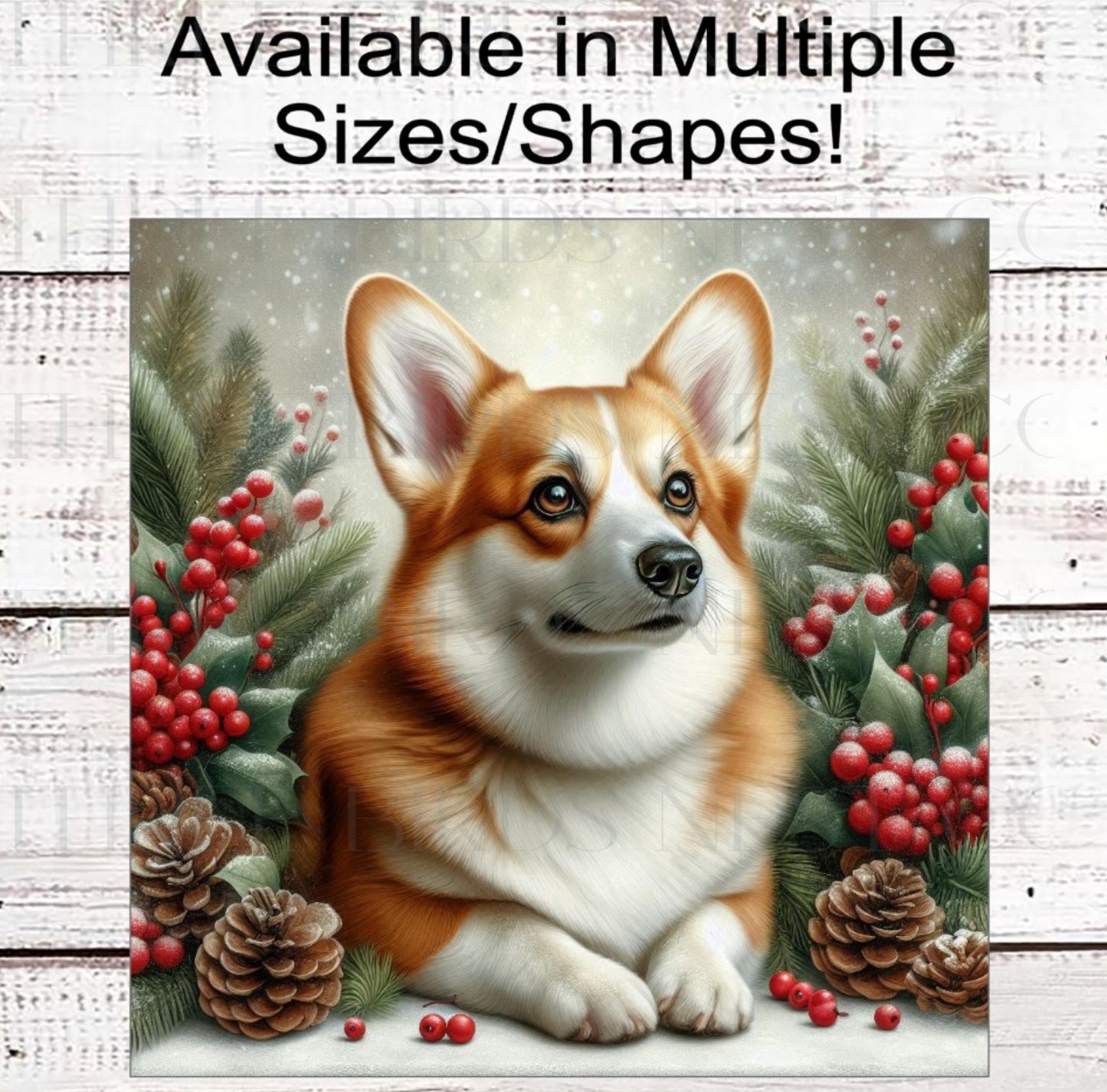 Corgi Dog Christmas Wreath Signs - Winter Welcome Sign - Dog Wreath Signs