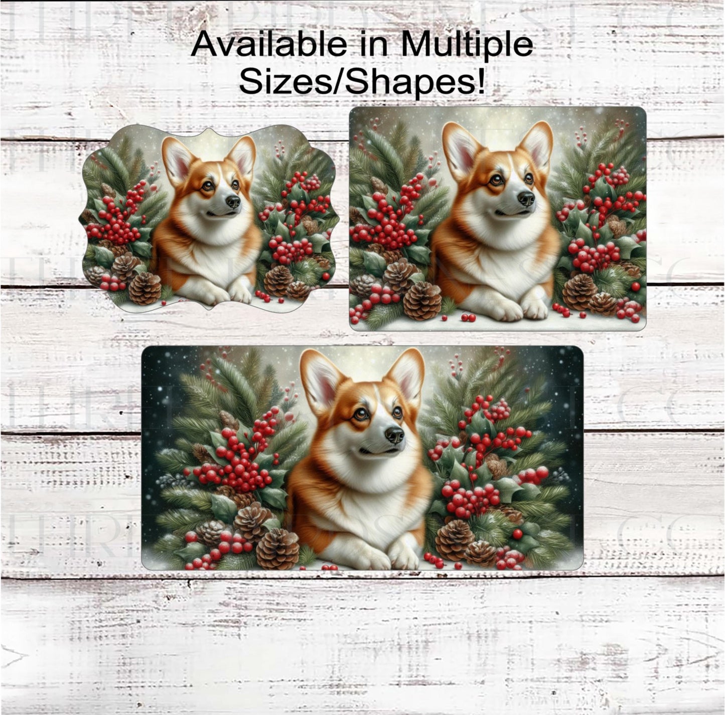 Corgi Dog Christmas Wreath Signs - Winter Welcome Sign - Dog Wreath Signs