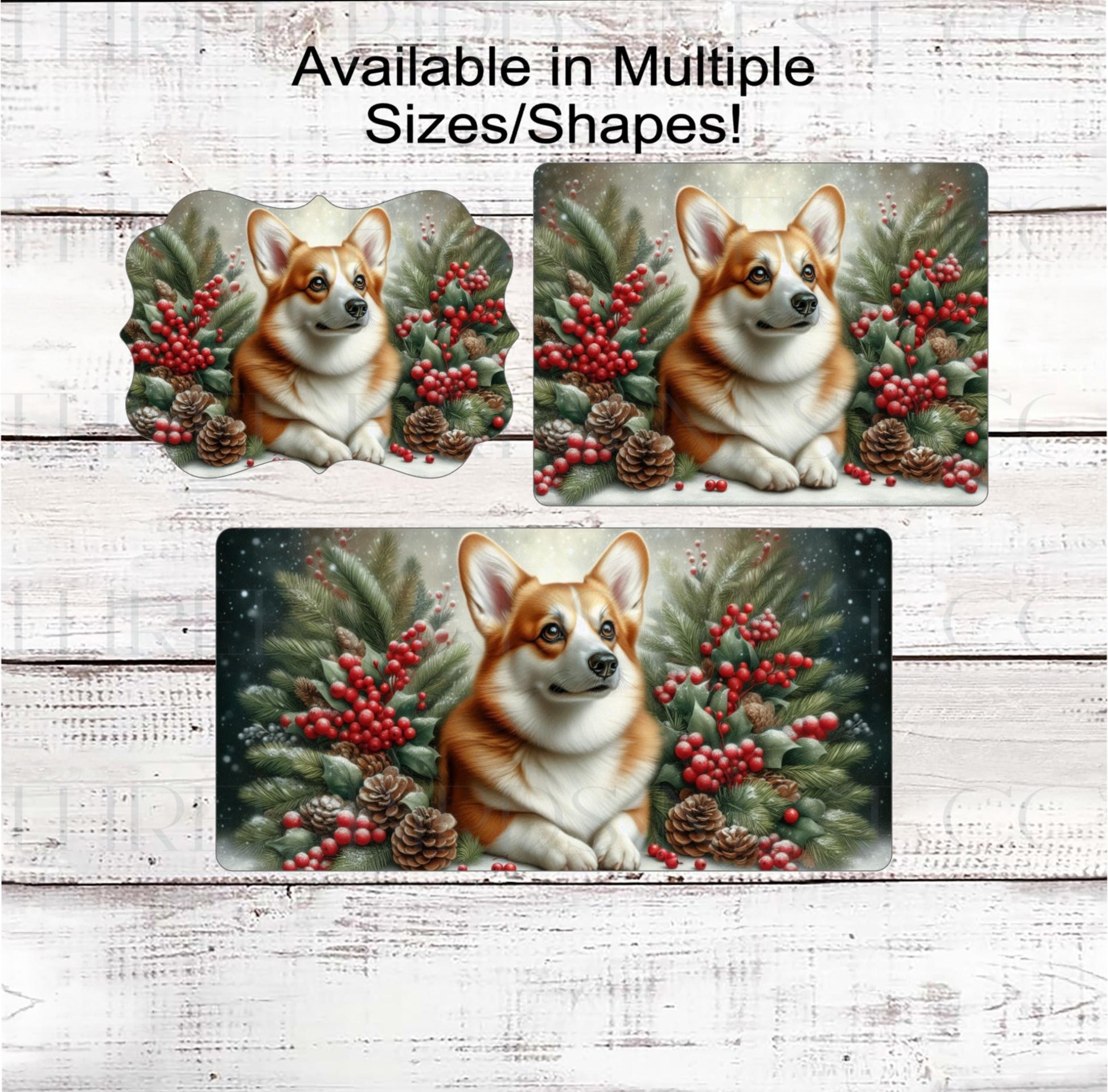 Corgi Dog Christmas Wreath Signs - Winter Welcome Sign - Dog Wreath Signs