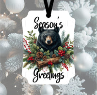 
              A beautiful Black Bear Seasons Greeting ornament
            