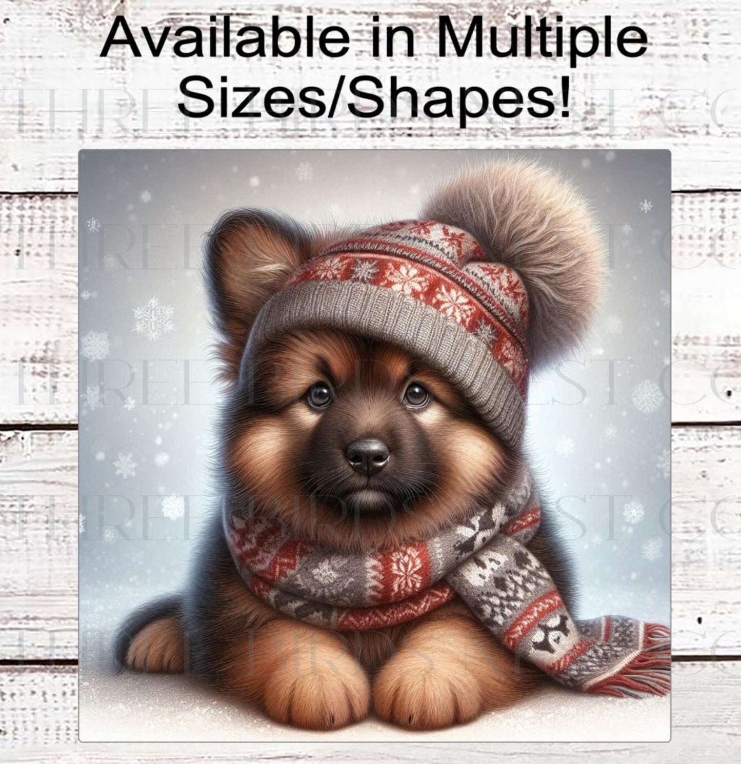 German Shepherd Christmas Wreath Signs - Winter Welcome Sign - Dog Wreath Signs