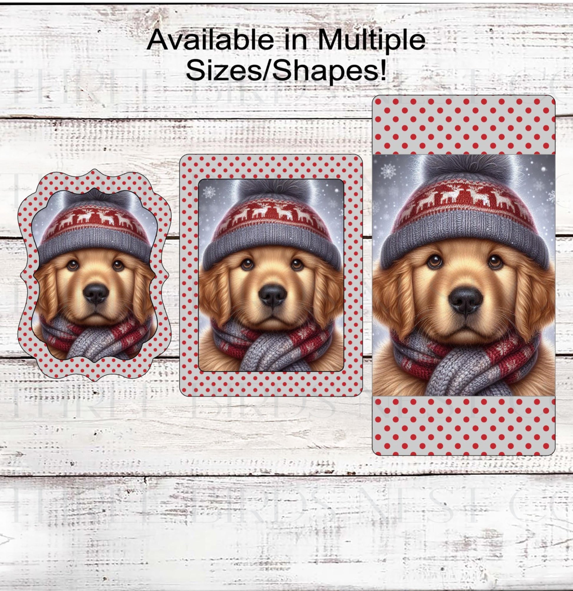 Golden Retriever Christmas Wreath Signs - Winter Welcome Sign - Dog Wreath Signs