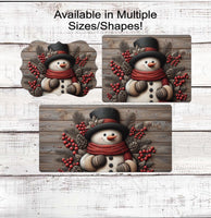 
              Snowman Lover - Rustic Farmhouse Decor - Christmas Wreath Signs - Winter Welcome Sign
            