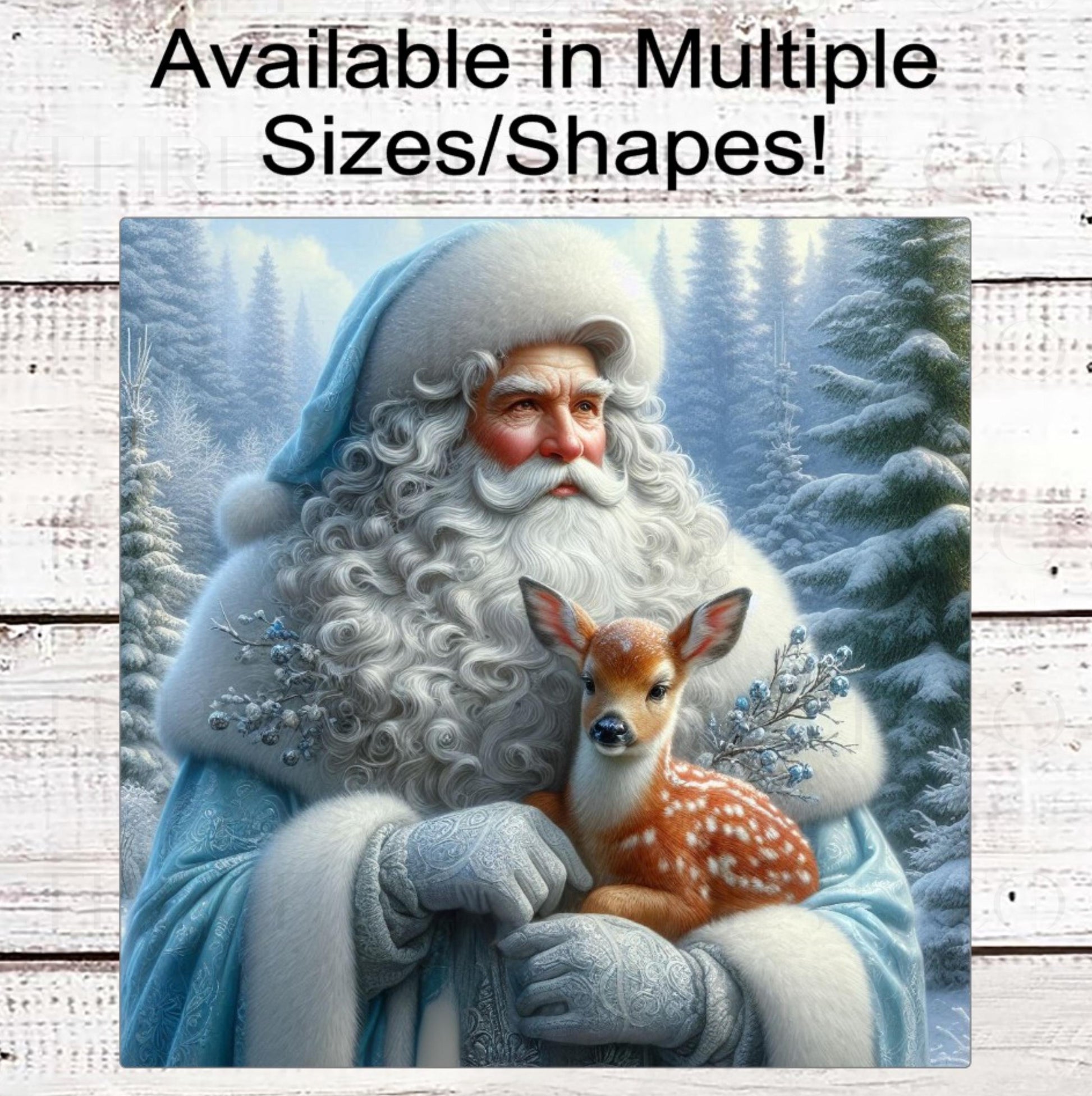 Christmas Wreath Signs - Santa Claus - Father Christmas - Woodland Christmas - Whitetail Deer