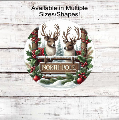 A gorgeous North Pole scene with beautiful Reindeer