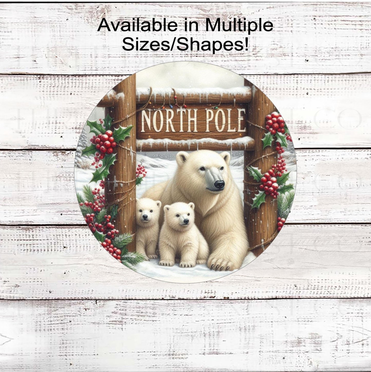 A gorgeous family of Polar Bears at the North Pole.