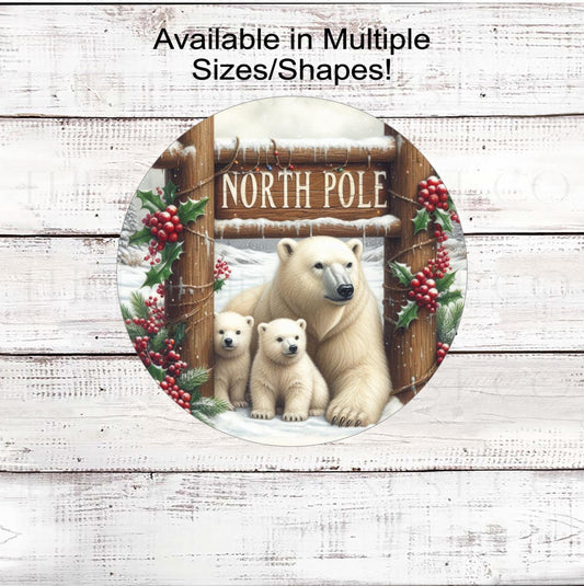 A gorgeous family of Polar Bears at the North Pole.