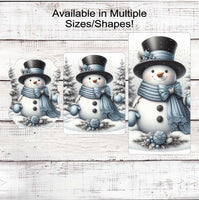 
              Snowman Wreath Sign - Rag Bow - Rustic Christmas - Winter Wonderland
            