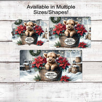 Merry Christmas Yall Wreath Sign - Baby Highland Cow Lover - Farmhouse Wreath Sign - Poinsettias - Floral Sign