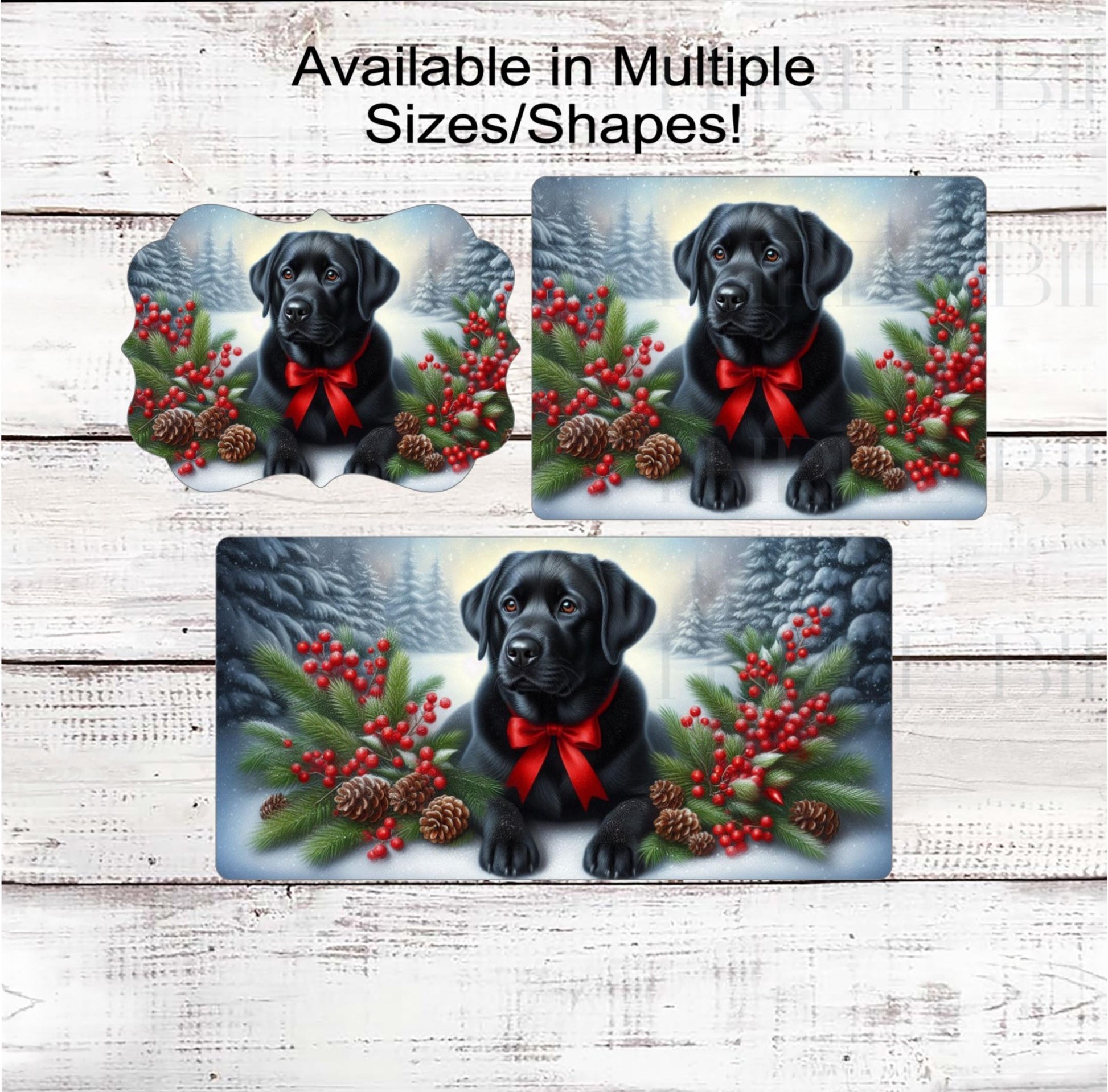 Black Labrador Retriever Christmas Wreath Signs - Winter Welcome Sign - Dog Wreath Signs