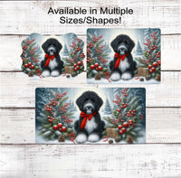 
              Doodle Dog Christmas Wreath Signs - Winter Welcome Sign - Dog Wreath Signs
            