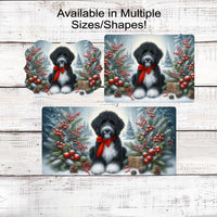 Doodle Dog Christmas Wreath Signs - Winter Welcome Sign - Dog Wreath Signs