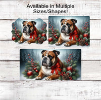 
              English Bulldog Christmas Wreath Signs - Winter Welcome Sign - Dog Wreath Signs
            