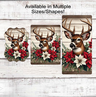 
              Whitetail Deer Winter Wreath Sign - Rustic Farmhouse Christmas - Cabin Decor - Wildlife Lover - Deer Hunter
            