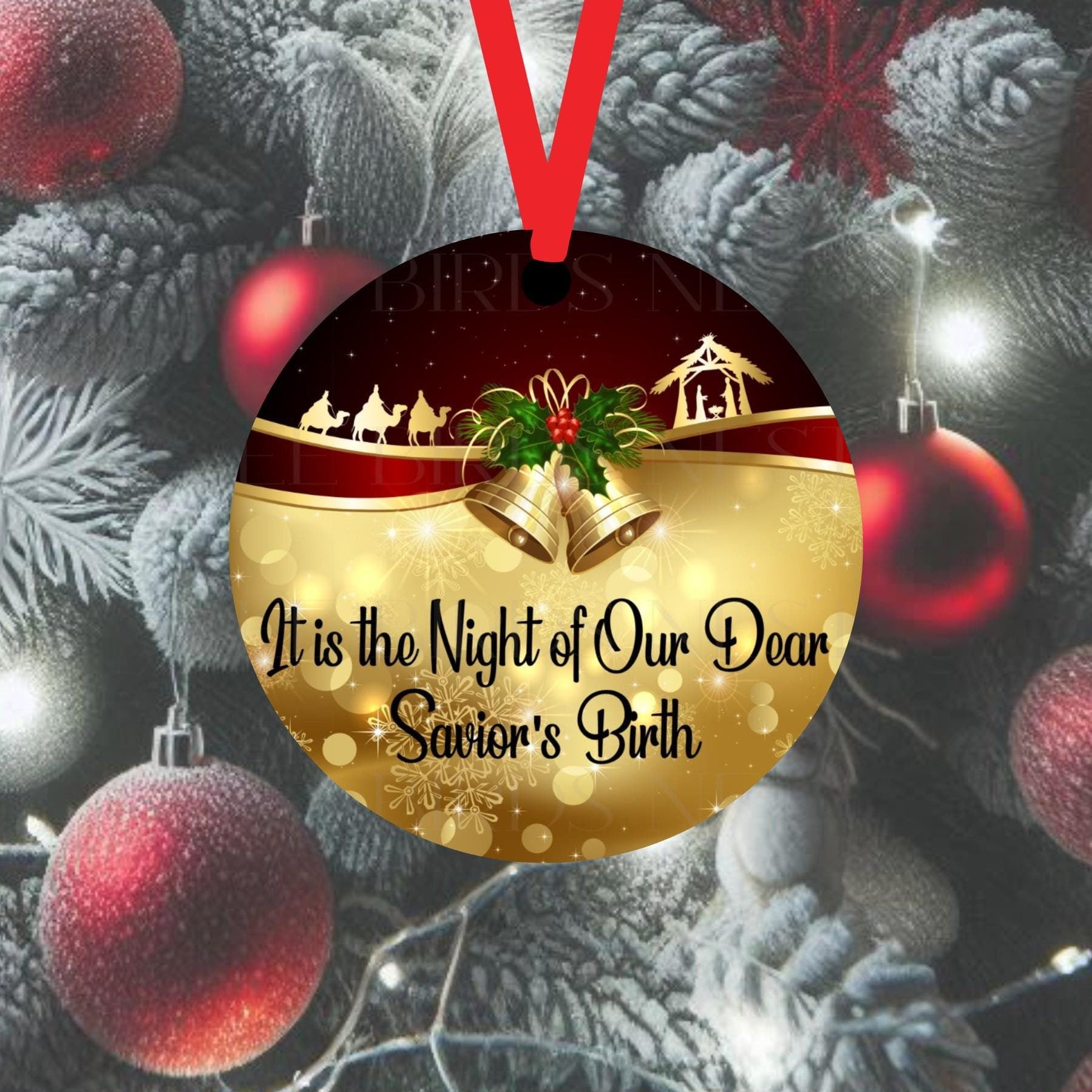 Its the Night of Our Dear Savior&#39;s Birth- this beautiful and elegant ornament will be perfect for your tree.