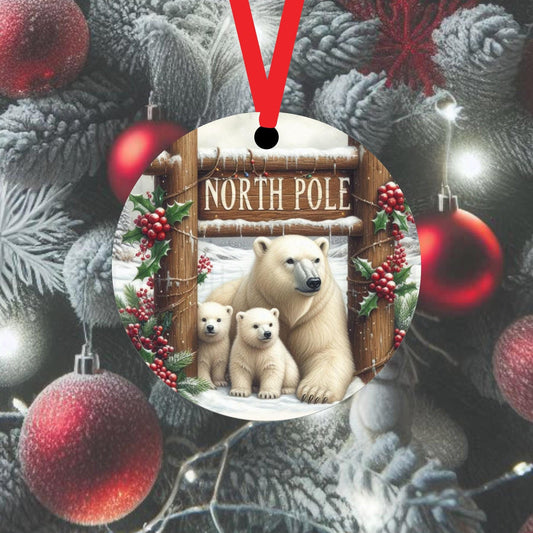 A beautiful family of Polar Bears at the North Pole