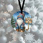 An adorable ornament with a Gnome selling Christmas trees.
