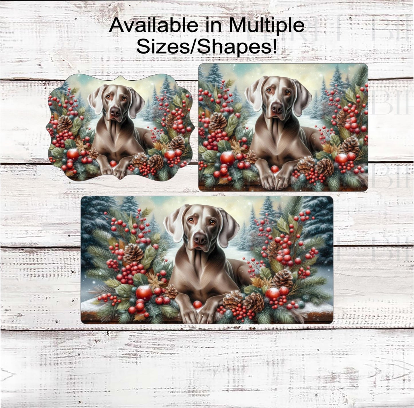 Weimaraner Dog Christmas Wreath Signs - Winter Welcome Sign - Dog Wreath Signs