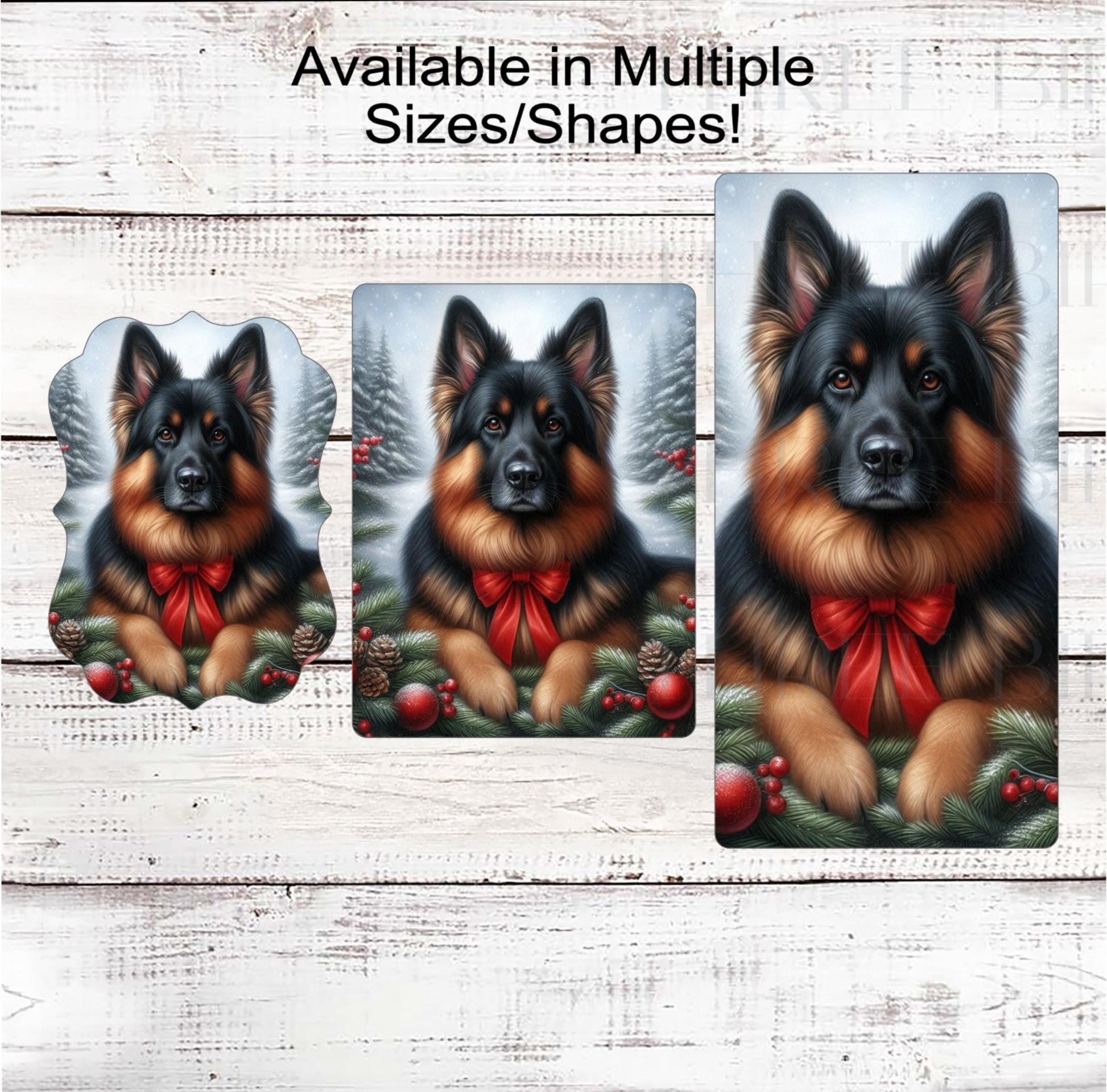 German Shepherd Dog Christmas Wreath Signs - Winter Welcome Sign - Dog Wreath Signs