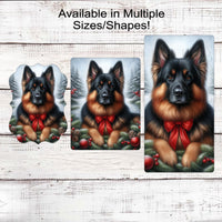 German Shepherd Dog Christmas Wreath Signs - Winter Welcome Sign - Dog Wreath Signs