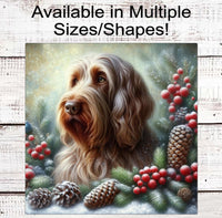 
              Spinone Italiano Dog Christmas Wreath Signs - Winter Welcome Sign - Dog Wreath Signs
            