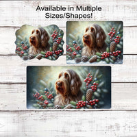 Spinone Italiano Dog Christmas Wreath Signs - Winter Welcome Sign - Dog Wreath Signs