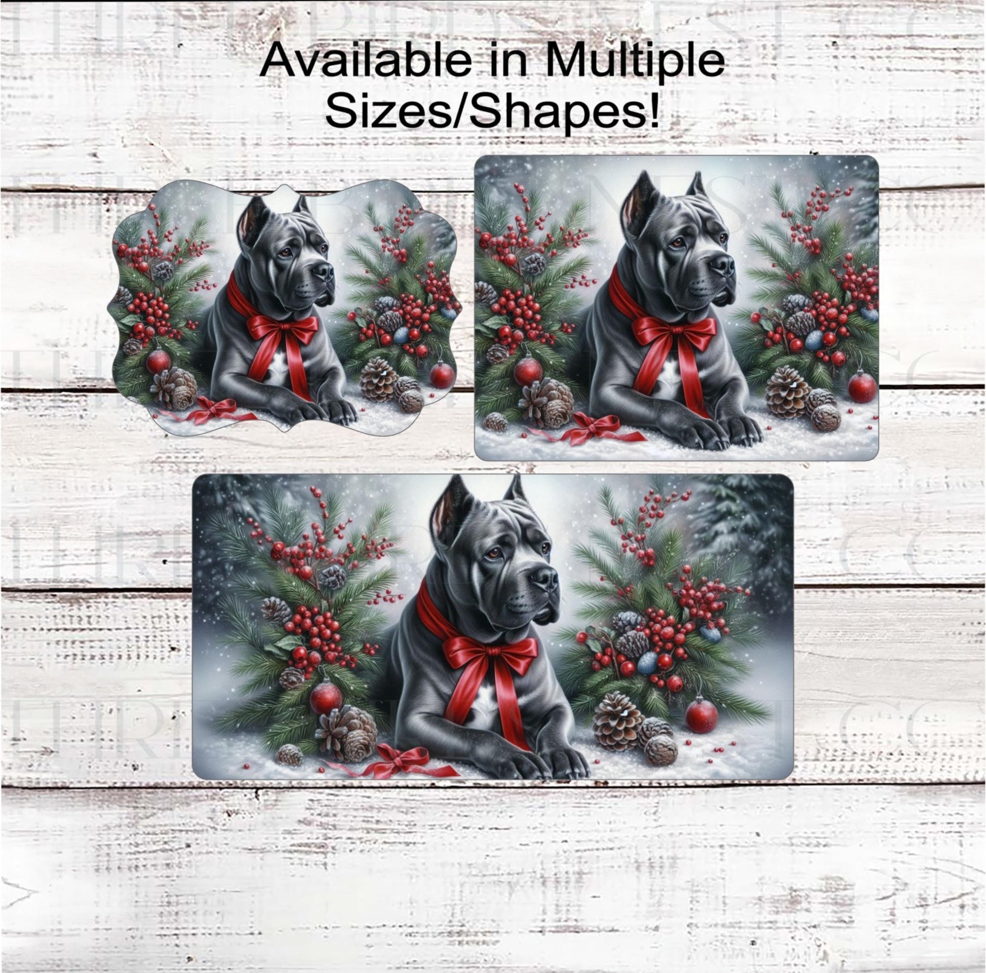 Cane Corso Mastiff Dog Christmas Wreath Signs - Winter Welcome Sign - Dog Wreath Signs