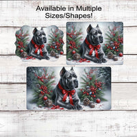 Cane Corso Mastiff Dog Christmas Wreath Signs - Winter Welcome Sign - Dog Wreath Signs