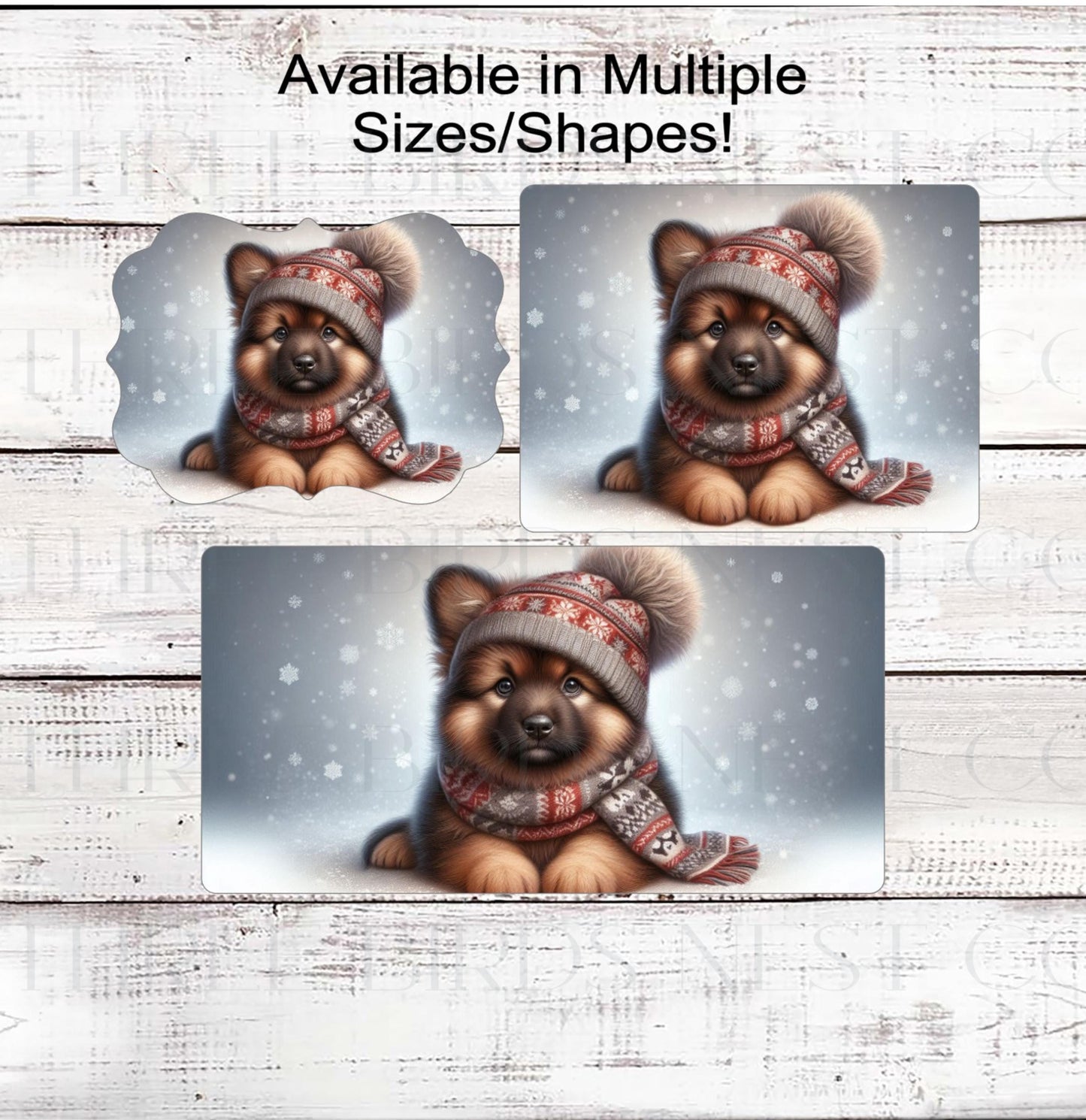 German Shepherd Christmas Wreath Signs - Winter Welcome Sign - Dog Wreath Signs