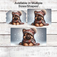 German Shepherd Christmas Wreath Signs - Winter Welcome Sign - Dog Wreath Signs