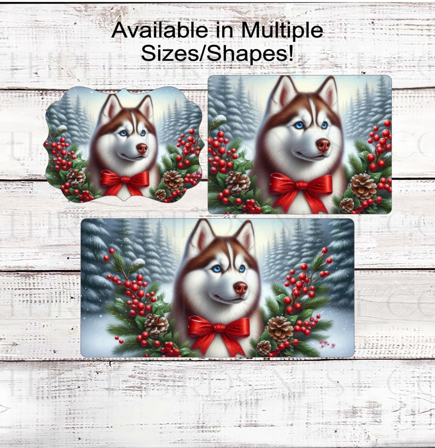 Siberian Husky Dog Christmas Wreath Signs - Winter Welcome Sign - Dog Wreath Signs