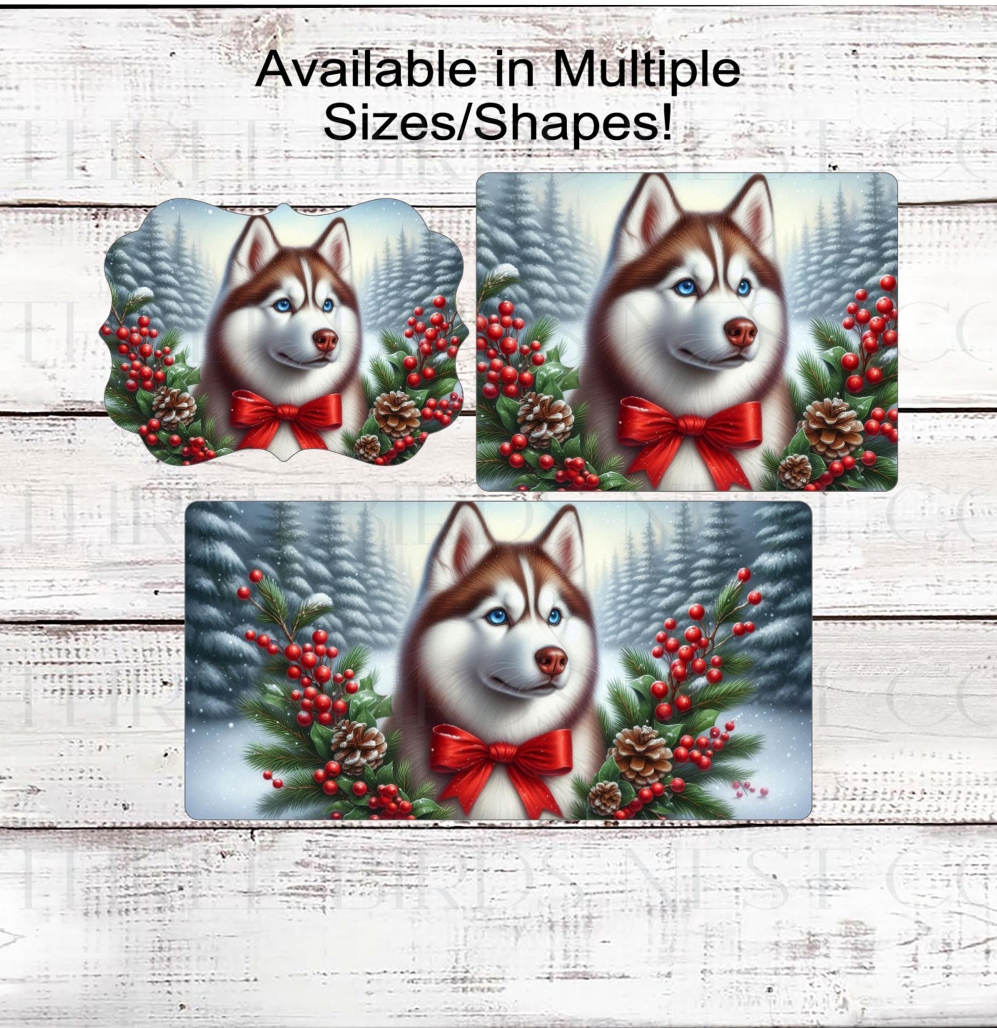 Siberian Husky Dog Christmas Wreath Signs - Winter Welcome Sign - Dog Wreath Signs