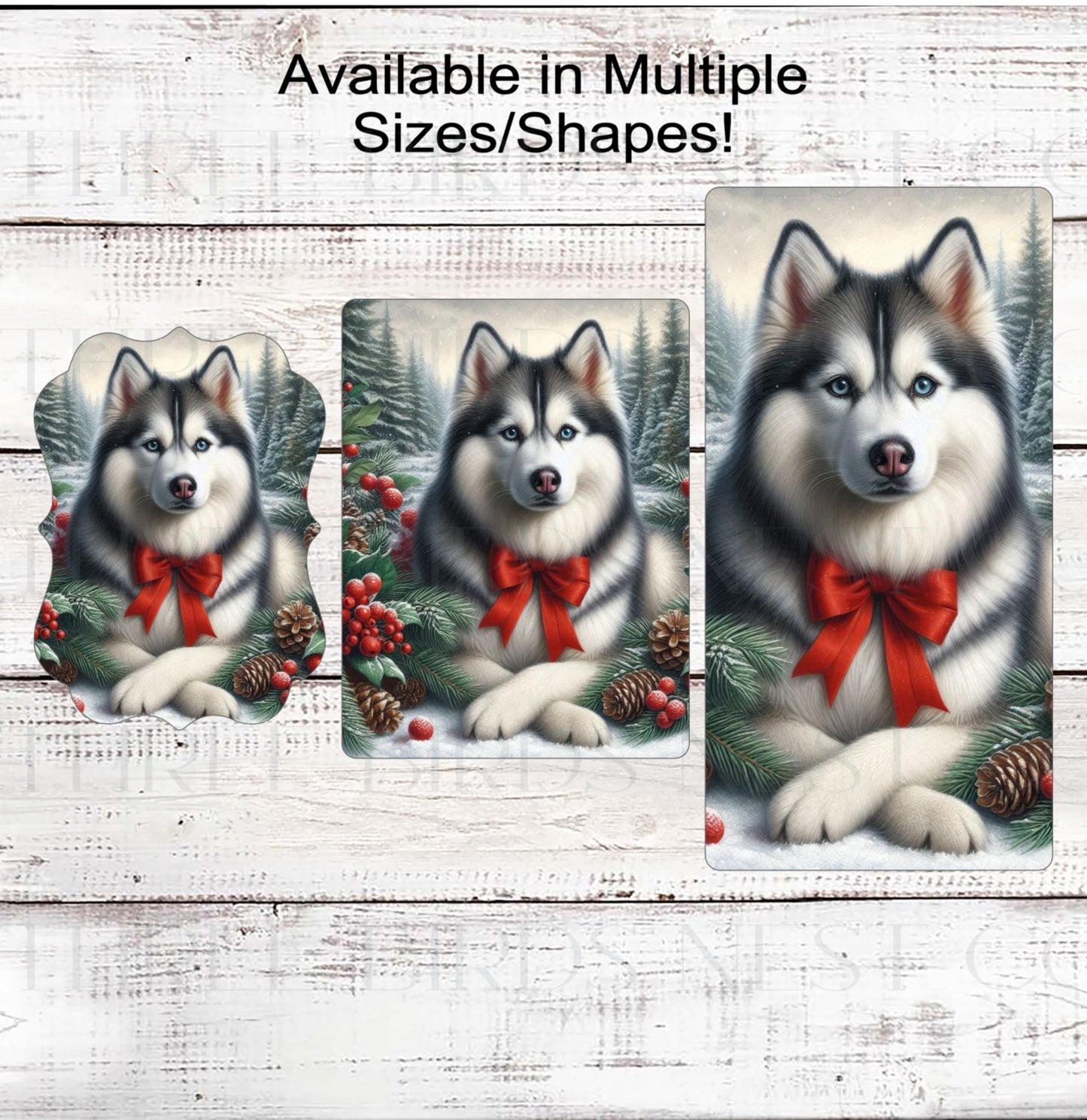 Siberian Husky Dog Christmas Wreath Signs - Winter Welcome Sign - Dog Wreath Signs