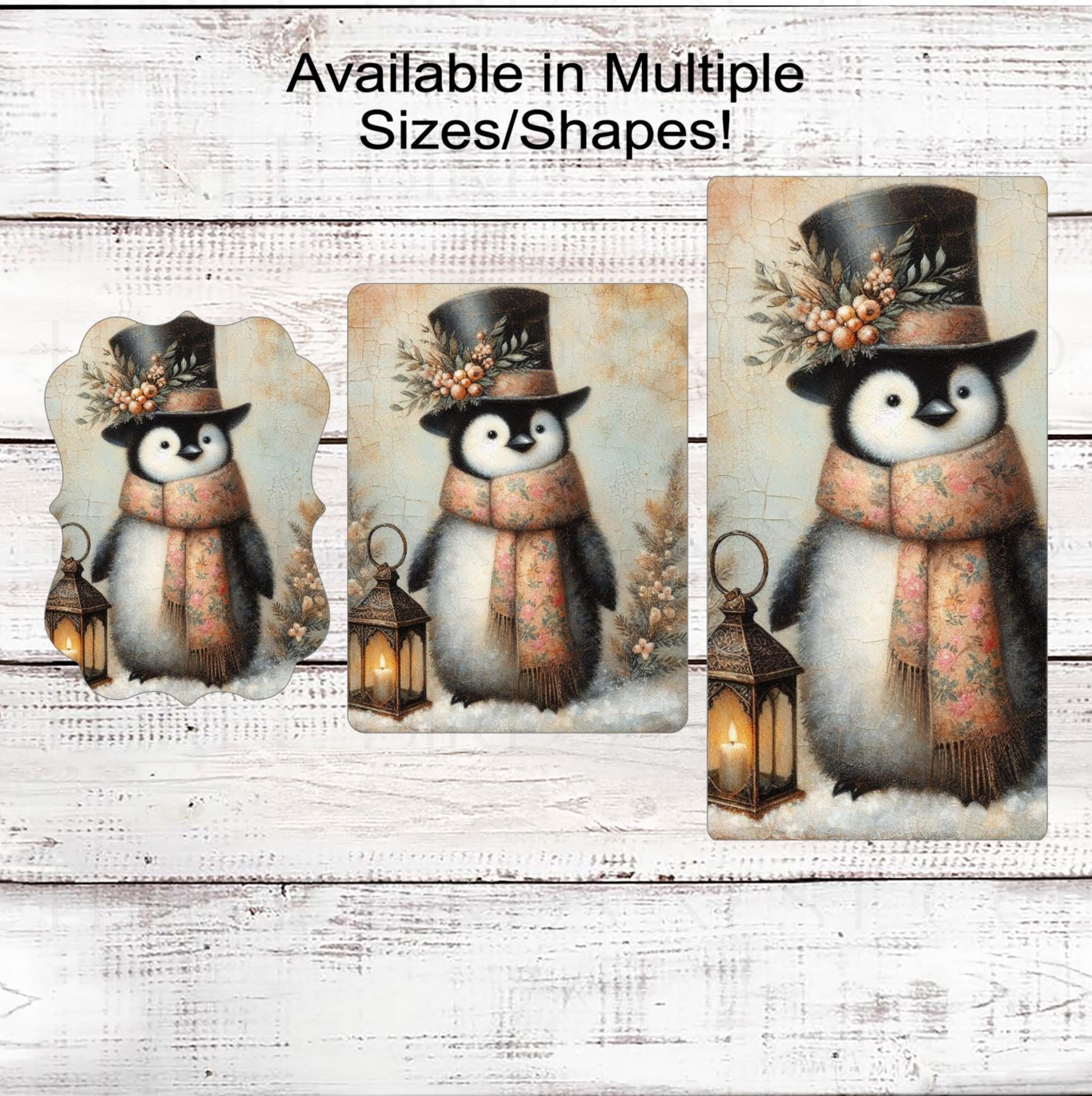 Penguin Lover - Winter Welcome - Lantern Sign - Christmas Wreath Sign