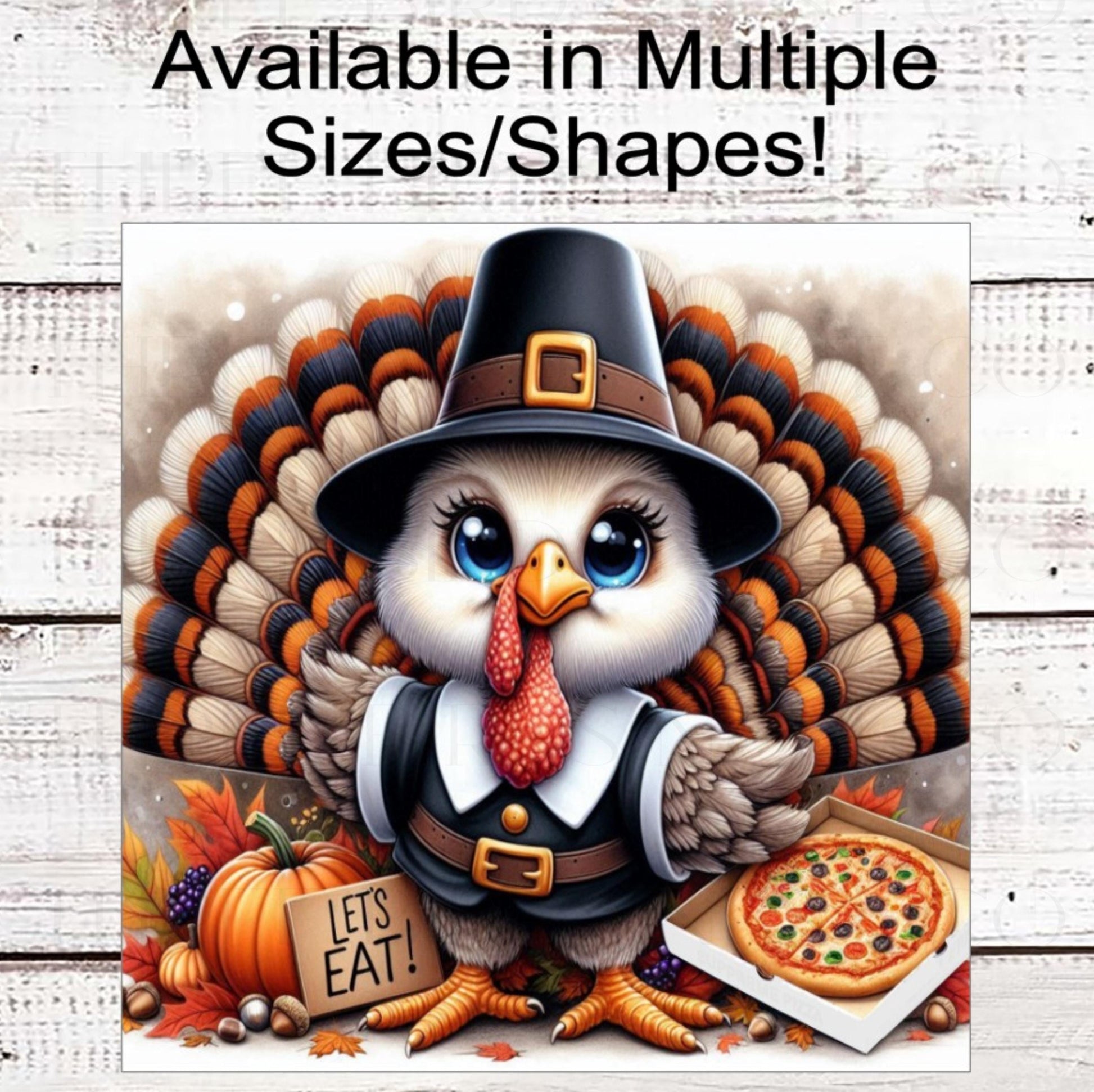 Thanksgiving Turkey Wreath Sign - Fall Pumpkins - Fall Pumpkins - Pizza Sign