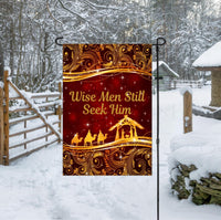 
              Wise Men Still Seek Him. This beautiful Nativity Garden Flag is the perfect yard decor for the Season.
            