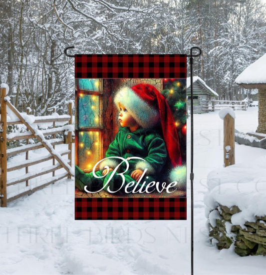 Believe in the Magic of Christmas! This adorable little boy is watching the skies for Santa.