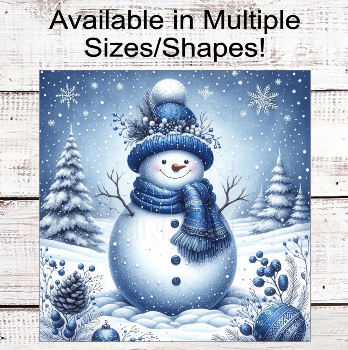 Snowman Wreath Sign - Rustic Christmas - Winter Wonderland
