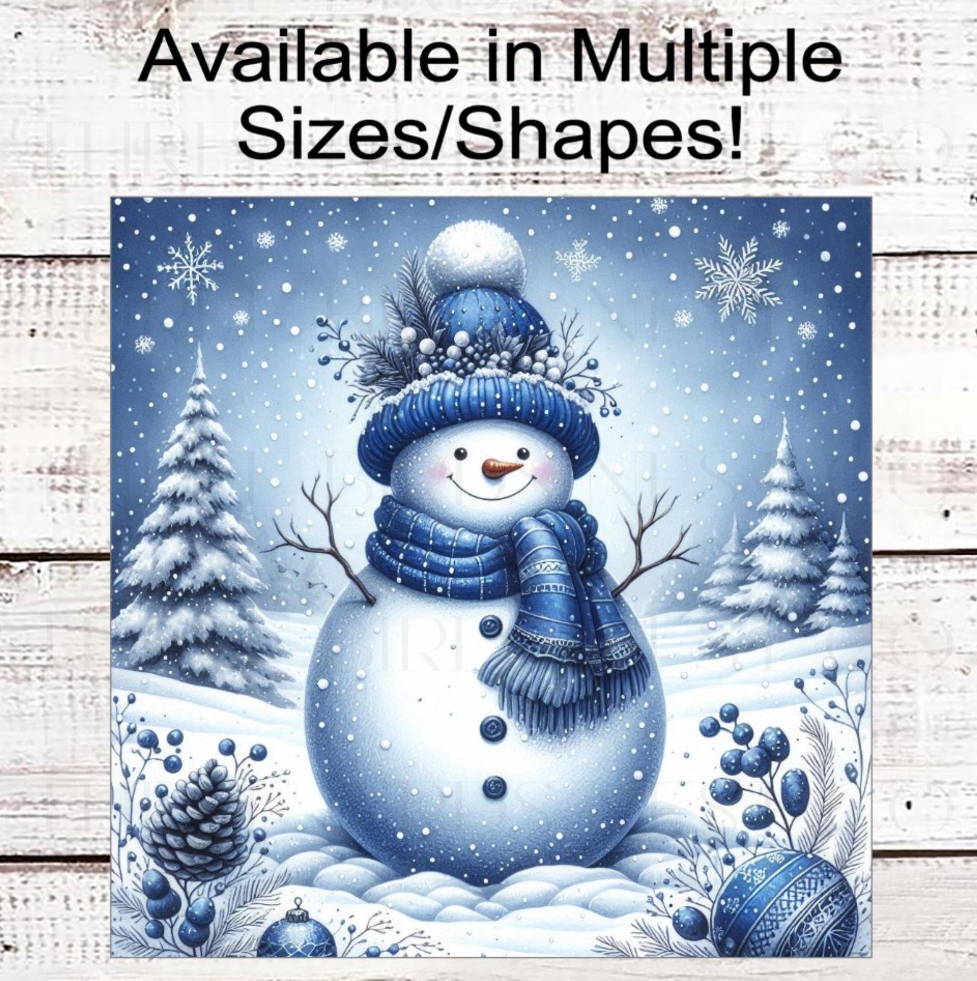 Snowman Wreath Sign - Rustic Christmas - Winter Wonderland