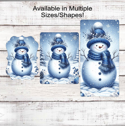 Snowman Wreath Sign - Rustic Christmas - Winter Wonderland
