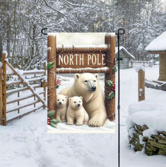A family of beautiful Polar Bears at the North Pole