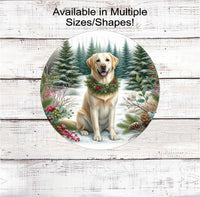 
              A beautiful yellow Labrador Retriever Dog in a Winter Wonderland setting.
            