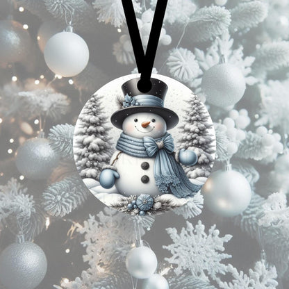 An adorable Snowman in a snowy Winter Wonderland