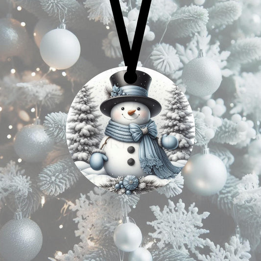 An adorable Snowman in a snowy Winter Wonderland