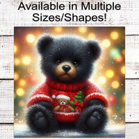 Christmas Wreath Signs - Teddy Bear Collector - Toy Sign - Christmas Sweater